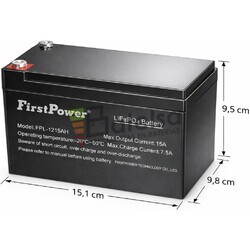 Bater�a Litio FirstPower FPLI12-15Ah | 12 Voltios 15 Amperios LiFePO4